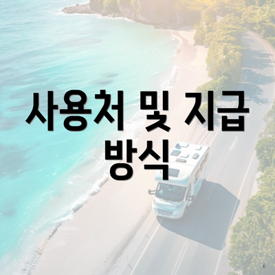 사용처 및 지급 방식