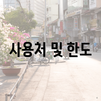 사용처 및 한도
