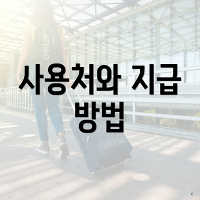사용처와 지급 방법