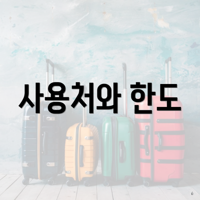 사용처와 한도