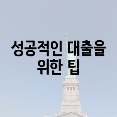 성공적인 대출을 위한 팁