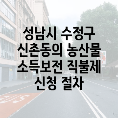 성남시 수정구 신촌동의 농산물 소득보전 직불제 신청 절차