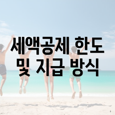 세액공제 한도 및 지급 방식