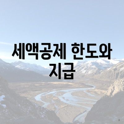 세액공제 한도와 지급
