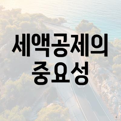 세액공제의 중요성