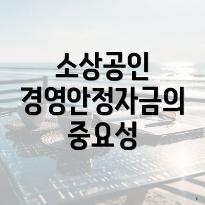 소상공인 경영안정자금의 중요성
