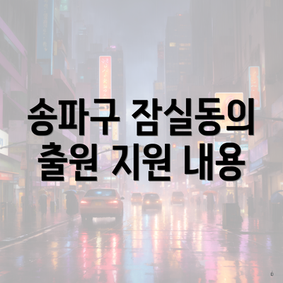 송파구 잠실동의 출원 지원 내용