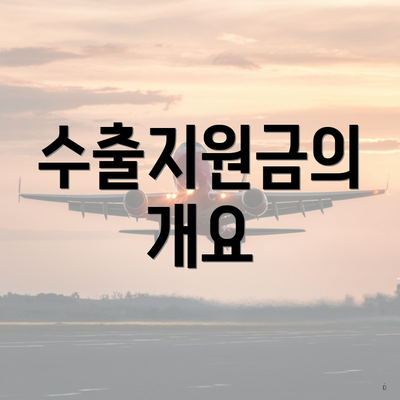 수출지원금의 개요
