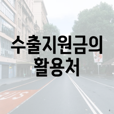 수출지원금의 활용처