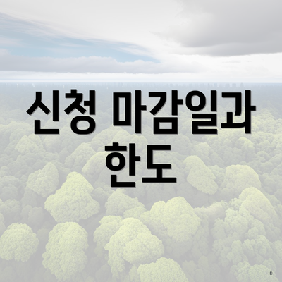 신청 마감일과 한도