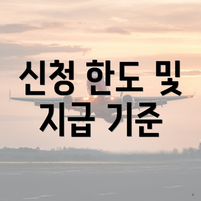신청 한도 및 지급 기준