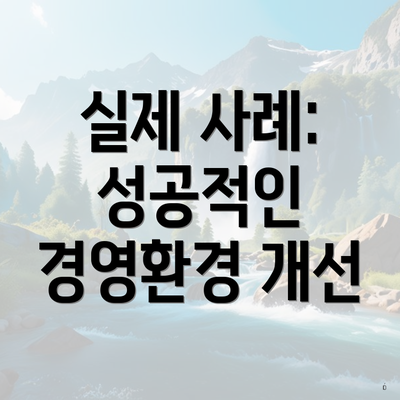 실제 사례: 성공적인 경영환경 개선