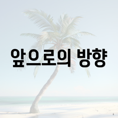 앞으로의 방향