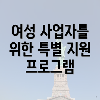 여성 사업자를 위한 특별 지원 프로그램