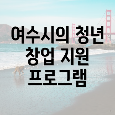 여수시의 청년 창업 지원 프로그램