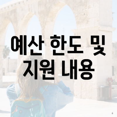 예산 한도 및 지원 내용