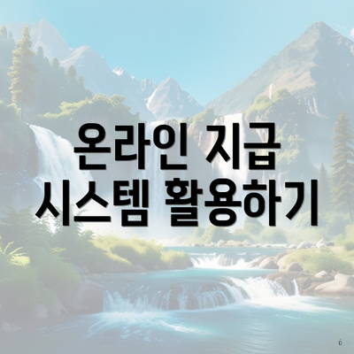 온라인 지급 시스템 활용하기