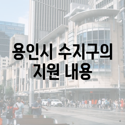 용인시 수지구의 지원 내용
