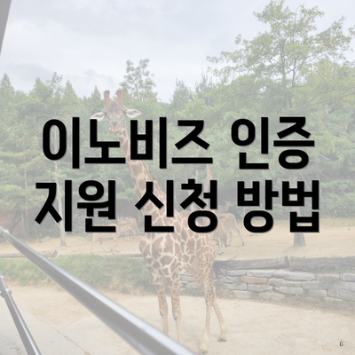 이노비즈 인증 지원 신청 방법