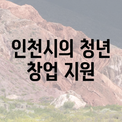 인천시의 청년 창업 지원
