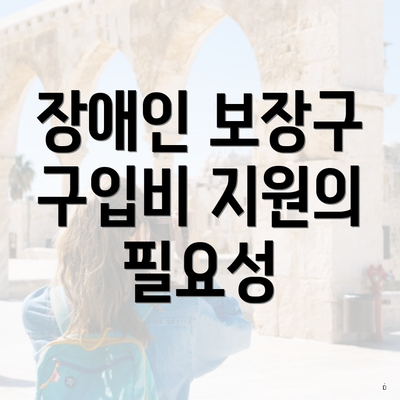 장애인 보장구 구입비 지원의 필요성