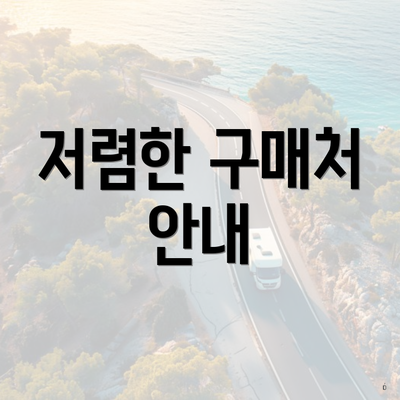 저렴한 구매처 안내