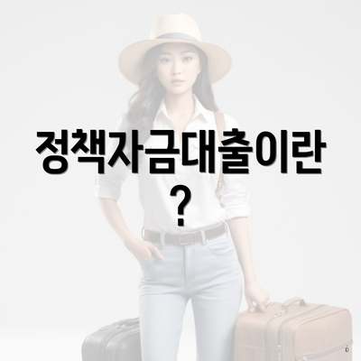 정책자금대출이란?