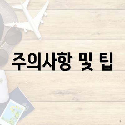 주의사항 및 팁