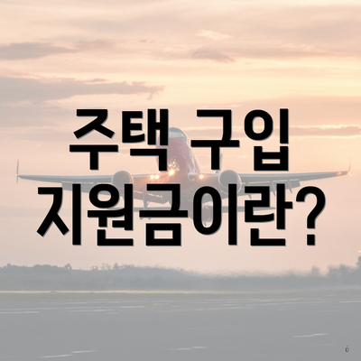 주택 구입 지원금이란?