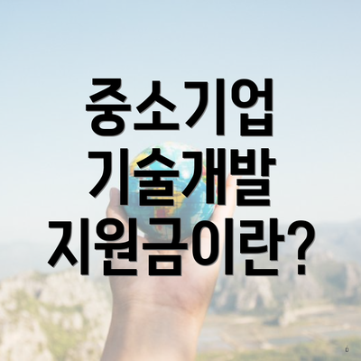중소기업 기술개발 지원금이란?