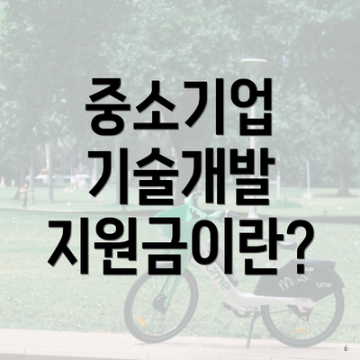 중소기업 기술개발 지원금이란?