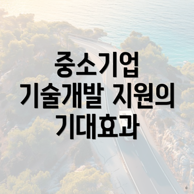 중소기업 기술개발 지원의 기대효과