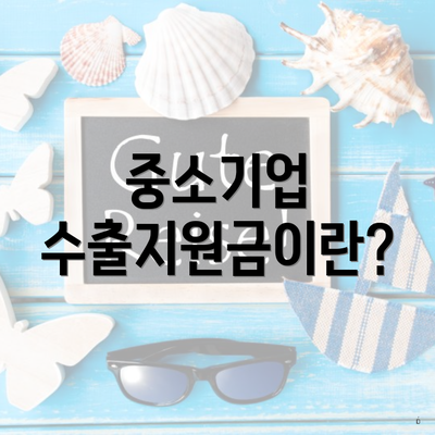 중소기업 수출지원금이란?