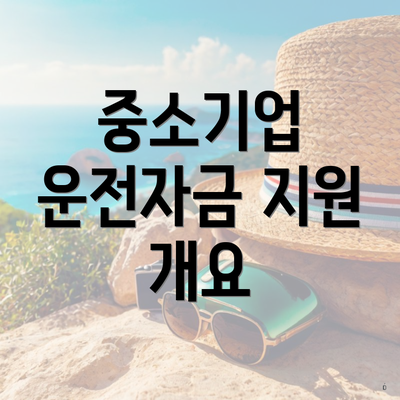 중소기업 운전자금 지원 개요