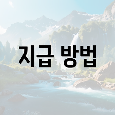 지급 방법