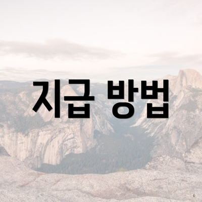 지급 방법