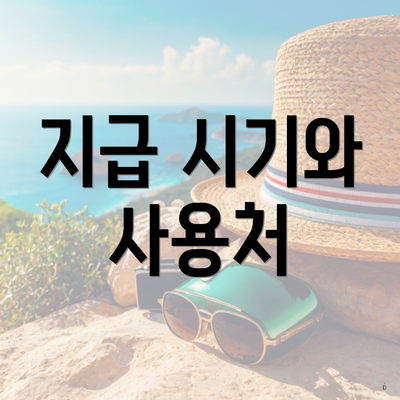 지급 시기와 사용처