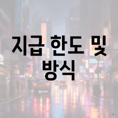 지급 한도 및 방식