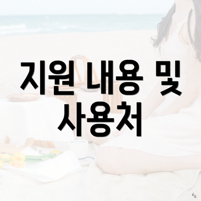 지원 내용 및 사용처