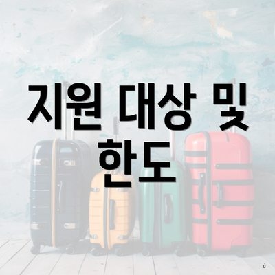 지원 대상 및 한도
