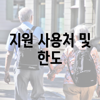 지원 사용처 및 한도