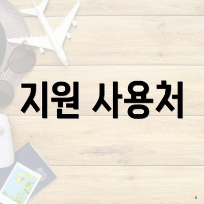 지원 사용처