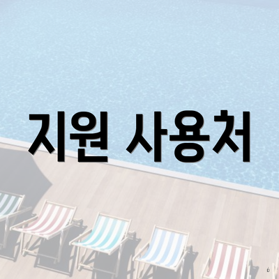지원 사용처