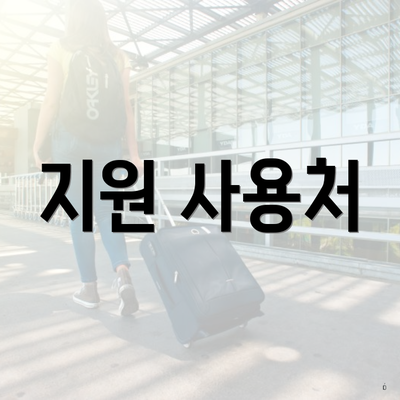 지원 사용처