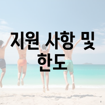 지원 사항 및 한도