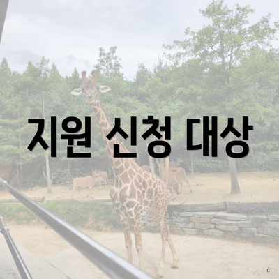 지원 신청 대상
