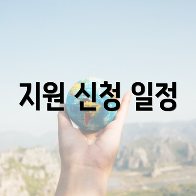 지원 신청 일정