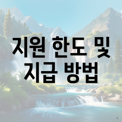 지원 한도 및 지급 방법