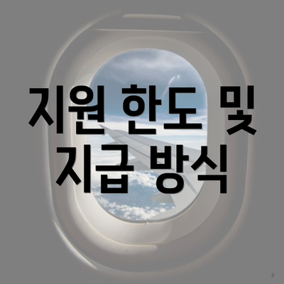 지원 한도 및 지급 방식