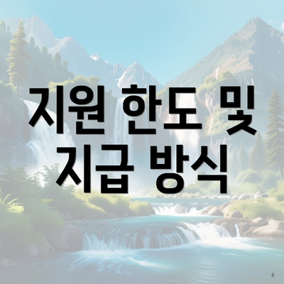 지원 한도 및 지급 방식